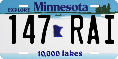 MN license plate 147RAI