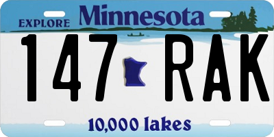MN license plate 147RAK