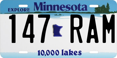 MN license plate 147RAM