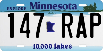 MN license plate 147RAP