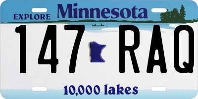 MN license plate 147RAQ