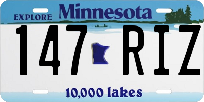 MN license plate 147RIZ