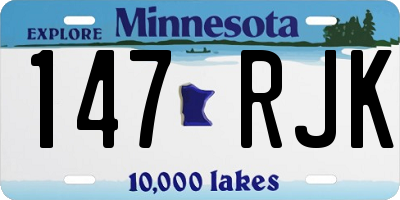 MN license plate 147RJK