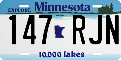 MN license plate 147RJN