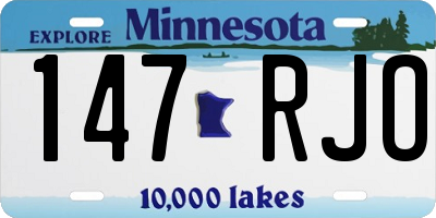 MN license plate 147RJO