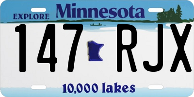 MN license plate 147RJX
