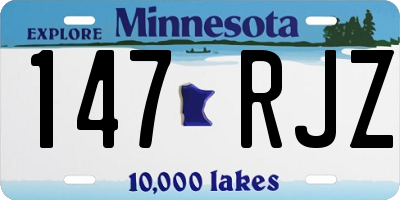 MN license plate 147RJZ