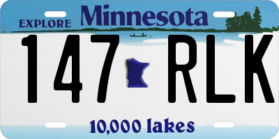 MN license plate 147RLK