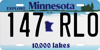 MN license plate 147RLO