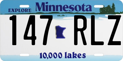 MN license plate 147RLZ