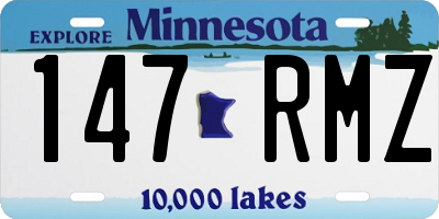 MN license plate 147RMZ