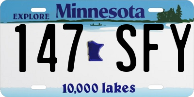 MN license plate 147SFY