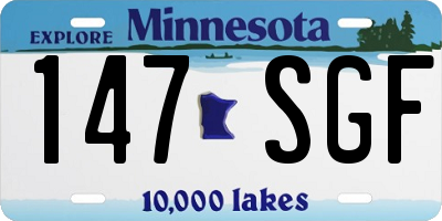 MN license plate 147SGF