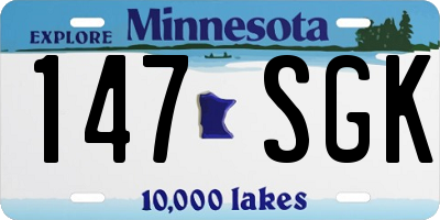 MN license plate 147SGK