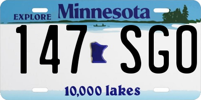 MN license plate 147SGO