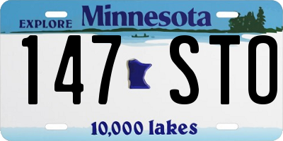 MN license plate 147STO