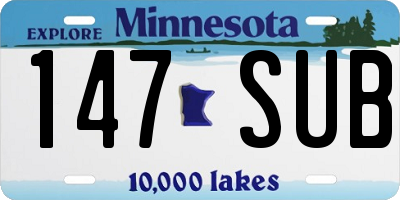 MN license plate 147SUB