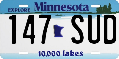 MN license plate 147SUD