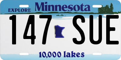 MN license plate 147SUE