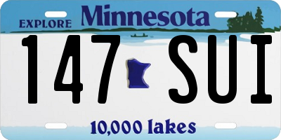 MN license plate 147SUI