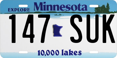 MN license plate 147SUK