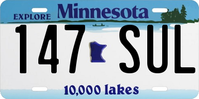 MN license plate 147SUL