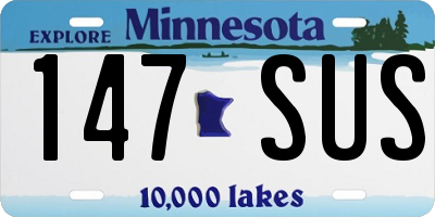 MN license plate 147SUS