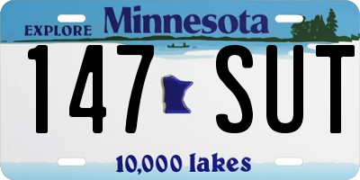 MN license plate 147SUT