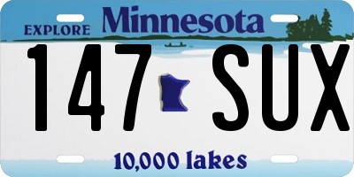 MN license plate 147SUX
