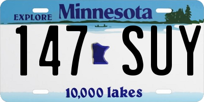 MN license plate 147SUY