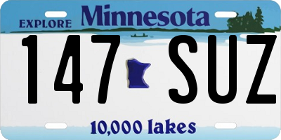 MN license plate 147SUZ