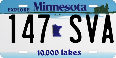 MN license plate 147SVA