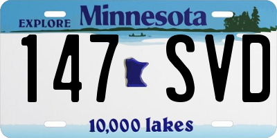 MN license plate 147SVD