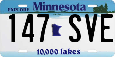 MN license plate 147SVE