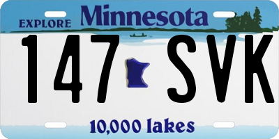 MN license plate 147SVK