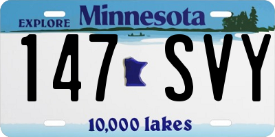 MN license plate 147SVY