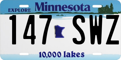 MN license plate 147SWZ