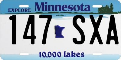 MN license plate 147SXA