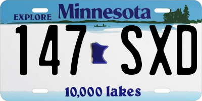 MN license plate 147SXD