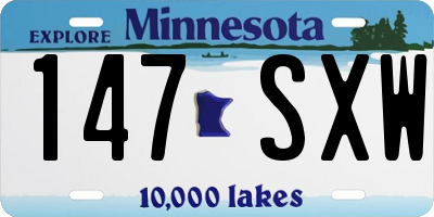 MN license plate 147SXW