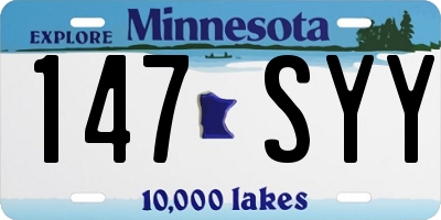 MN license plate 147SYY