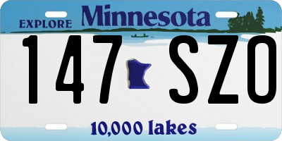 MN license plate 147SZO