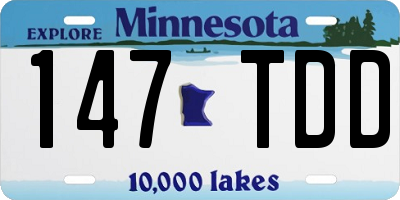 MN license plate 147TDD