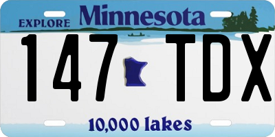 MN license plate 147TDX