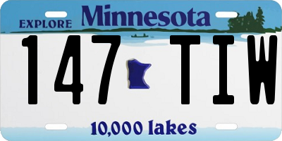 MN license plate 147TIW
