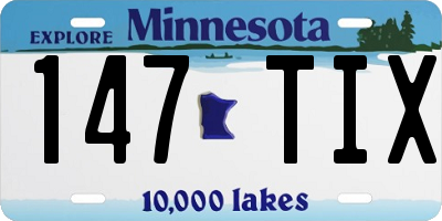 MN license plate 147TIX
