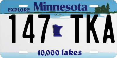 MN license plate 147TKA