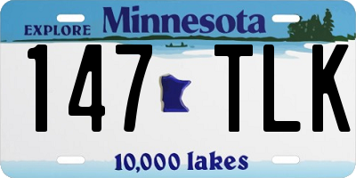 MN license plate 147TLK