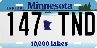 MN license plate 147TND
