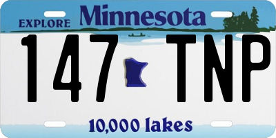 MN license plate 147TNP